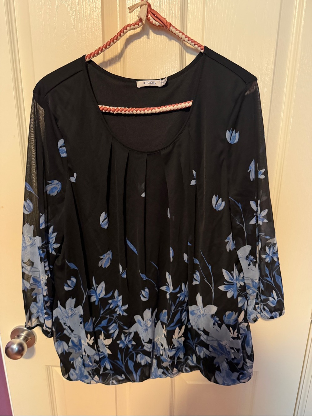 Ricki's Black Tunic with Blue Floral Print